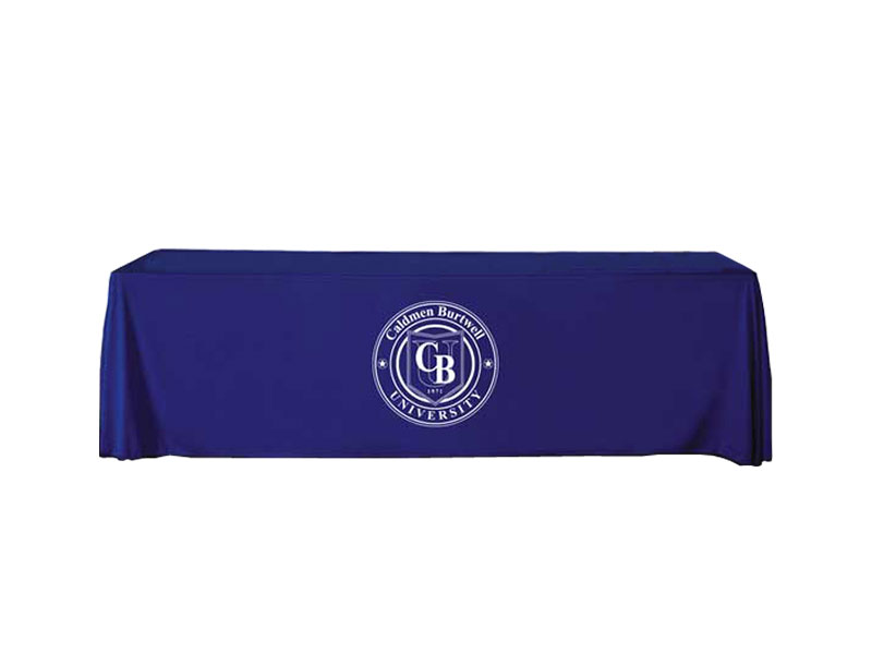  Solid Color Twill Table Throw - 8ft - One Color Perma Logo
