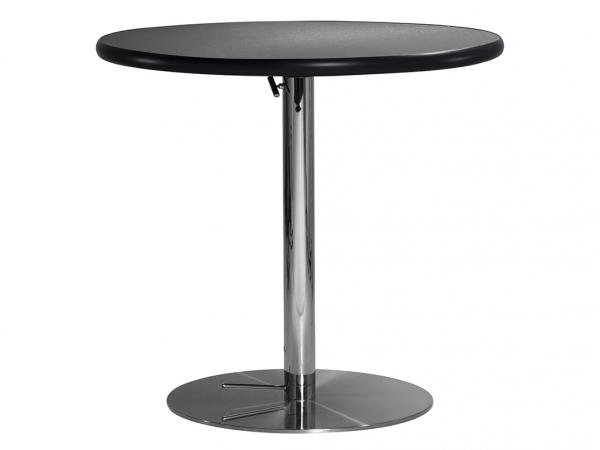 CECA-022 | 30" Round Cafe Table w/ Brushed Gunmetal Top and Hydraulic Base -- Trade Show Furniture Rental